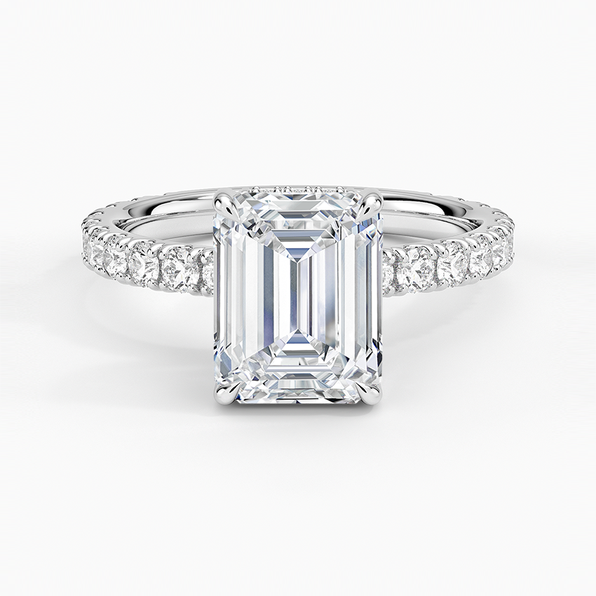 Ariston Emerald-Cut Moissanite Halo Ring 0