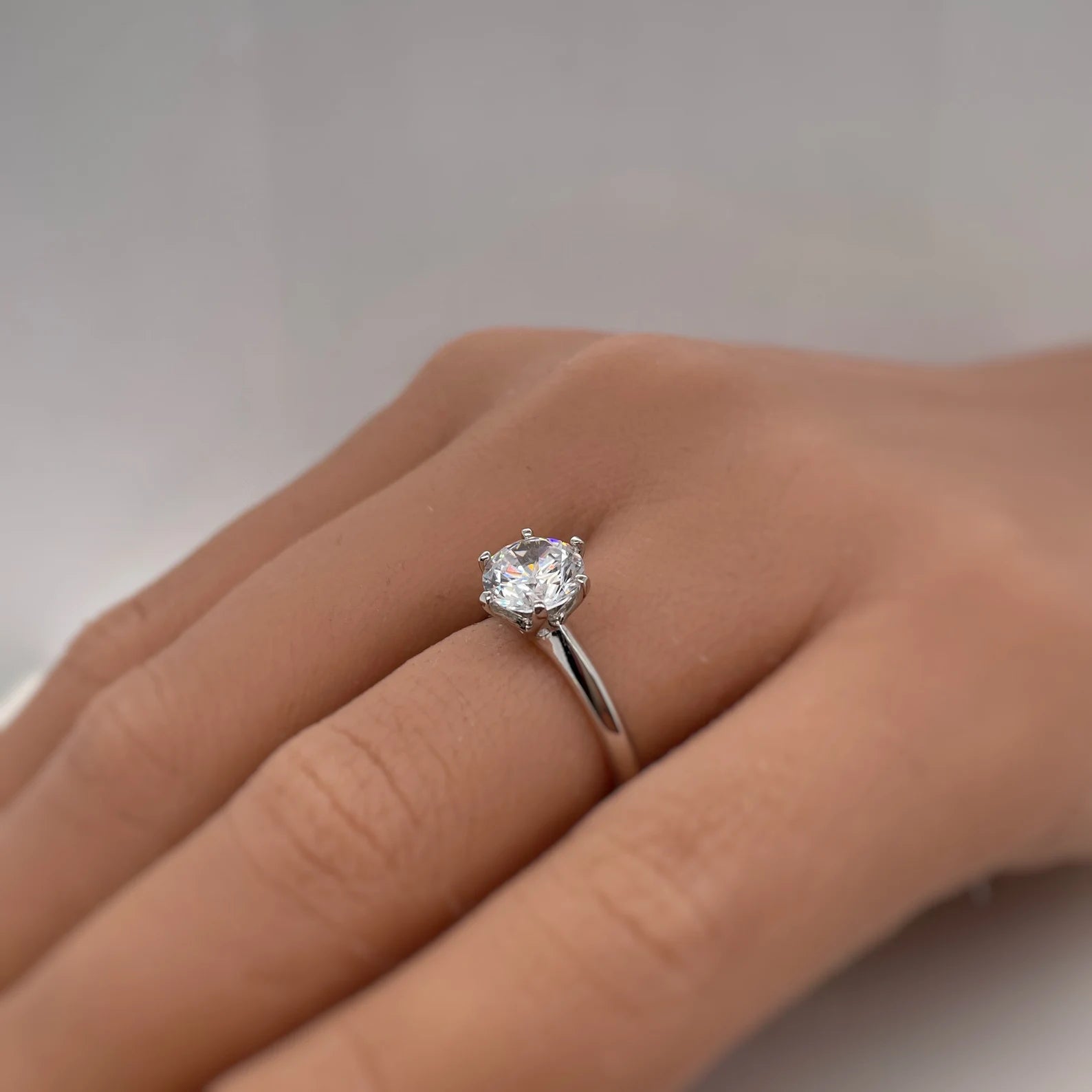 Celestia 6-Prong Solitaire Moissanite Ring 2