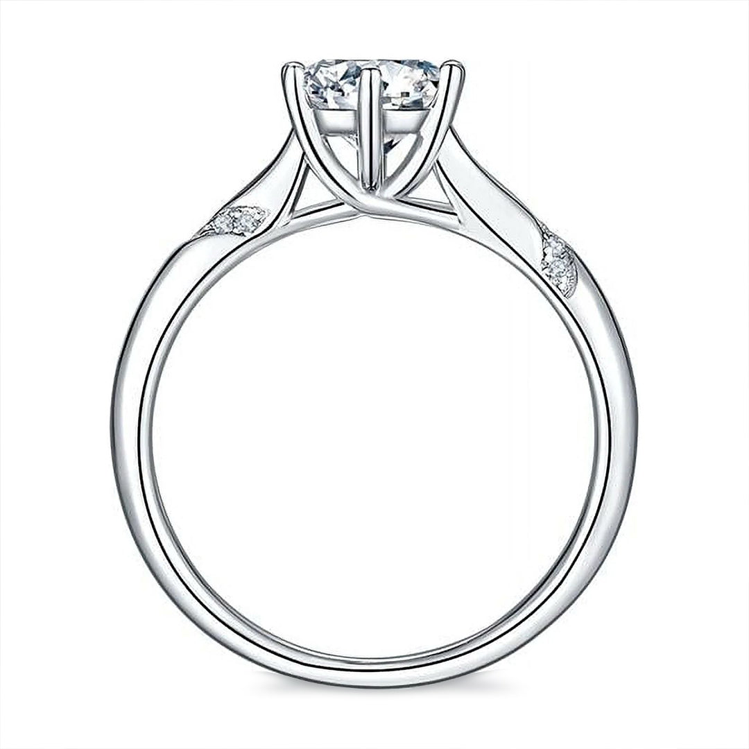 Celestine Round-Cut Six Prong Moissanite Ring 2