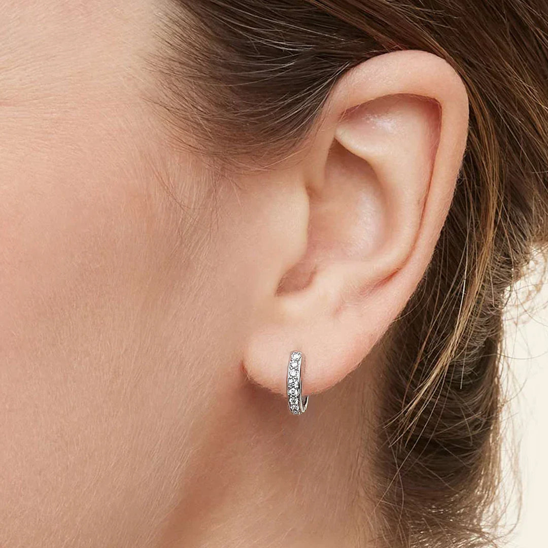 Channel-Set Hoop Moissanite Earrings 1