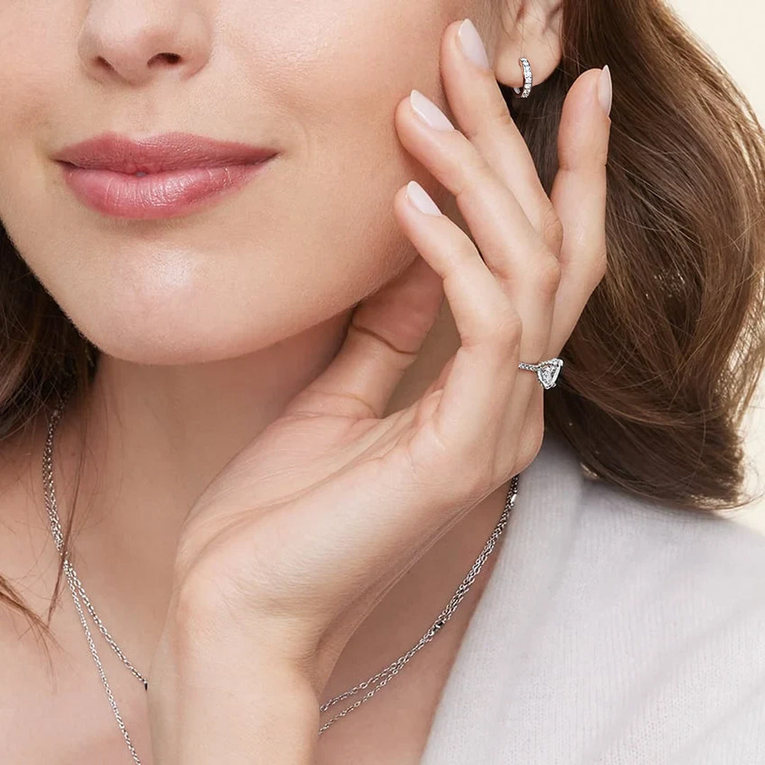 Channel-Set Hoop Moissanite Earrings 2