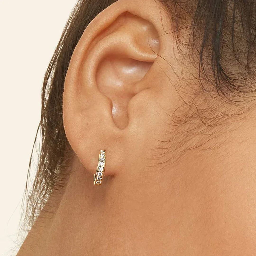 Channel-Set Hoop Moissanite Earrings 5