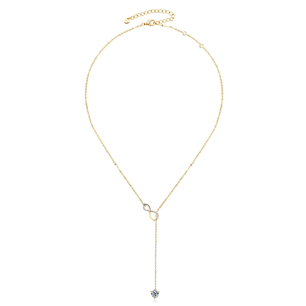Infinity Round-Cut Moissanite Solitaire Necklace 7