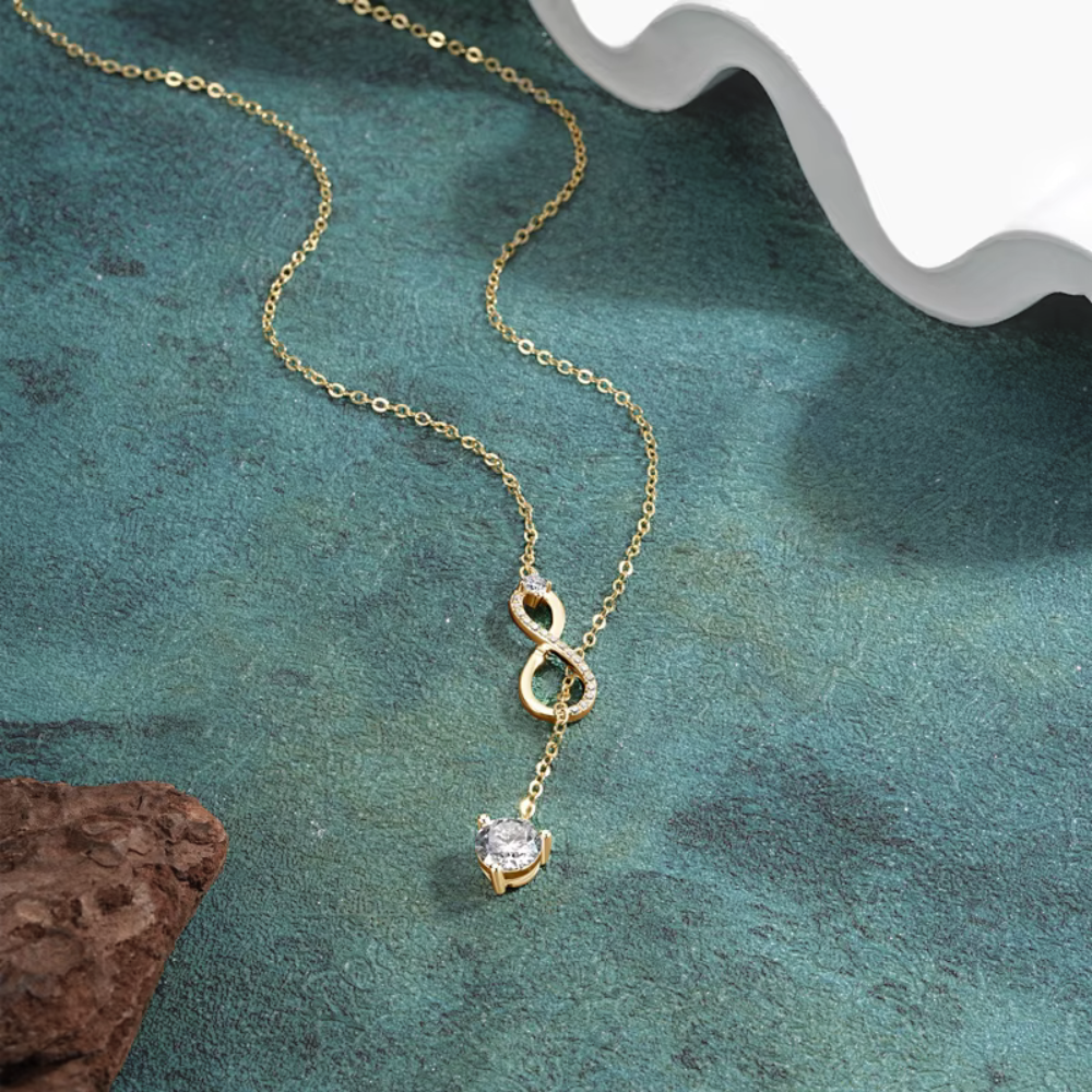 Infinity Round-Cut Moissanite Solitaire Necklace 8