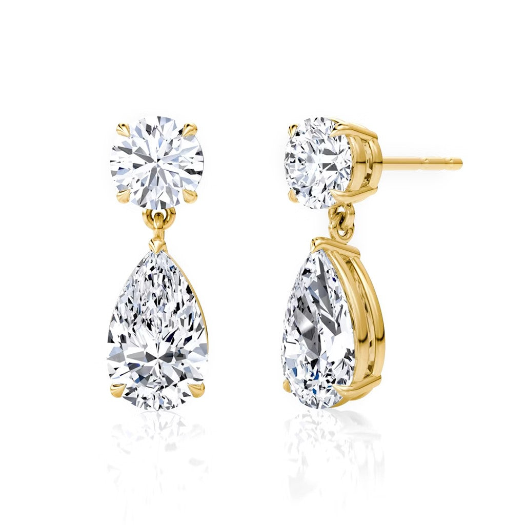 Layla Pear-Cut Drop Moissanite Earrings 0