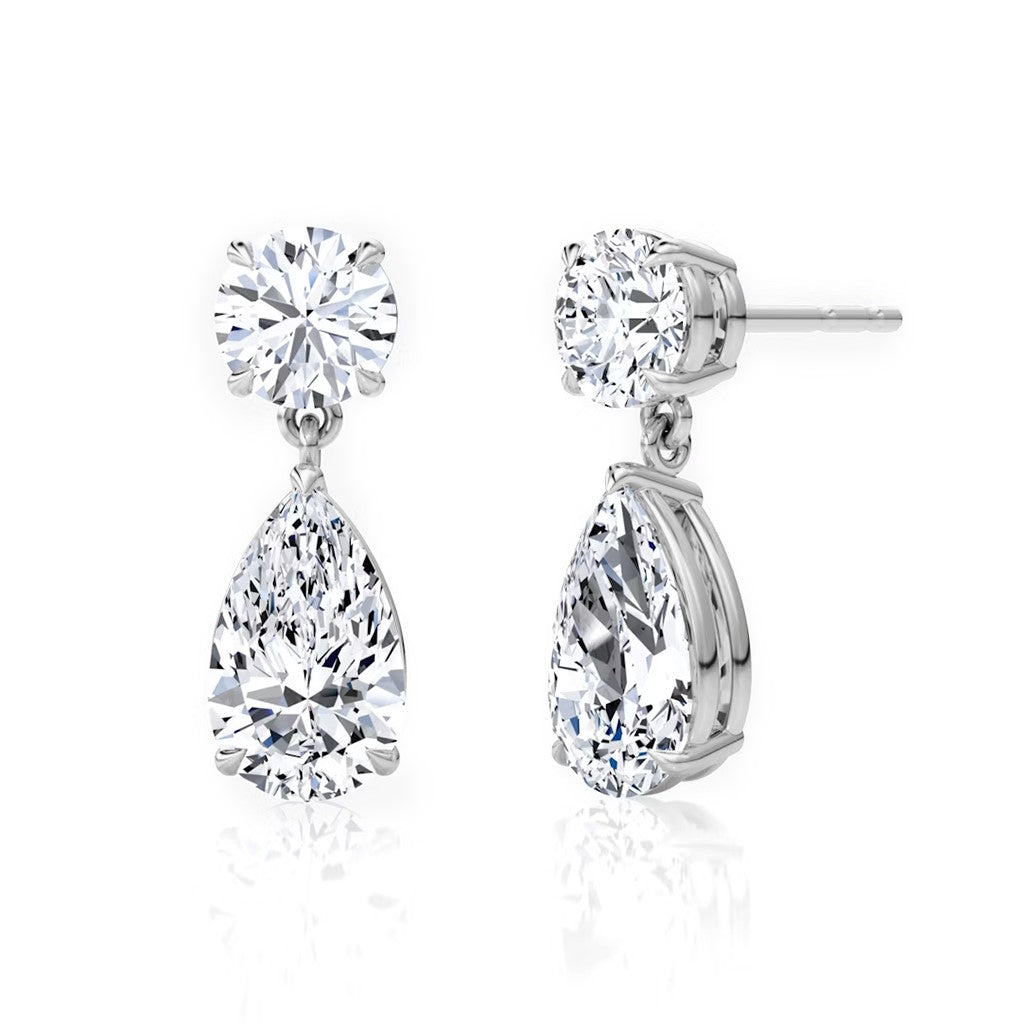 Layla Pear-Cut Drop Moissanite Earrings 3