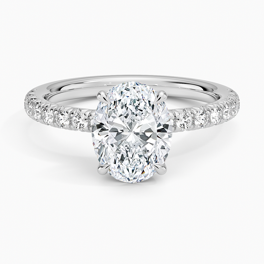 Lysandra Oval-Cut Pavé Moissanite Halo Ring 0