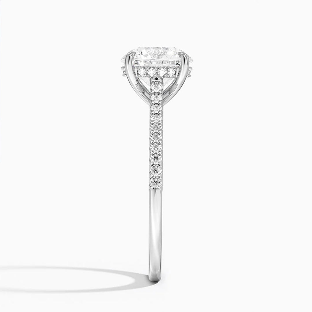 Lysandra Oval-Cut Pavé Moissanite Halo Ring 1
