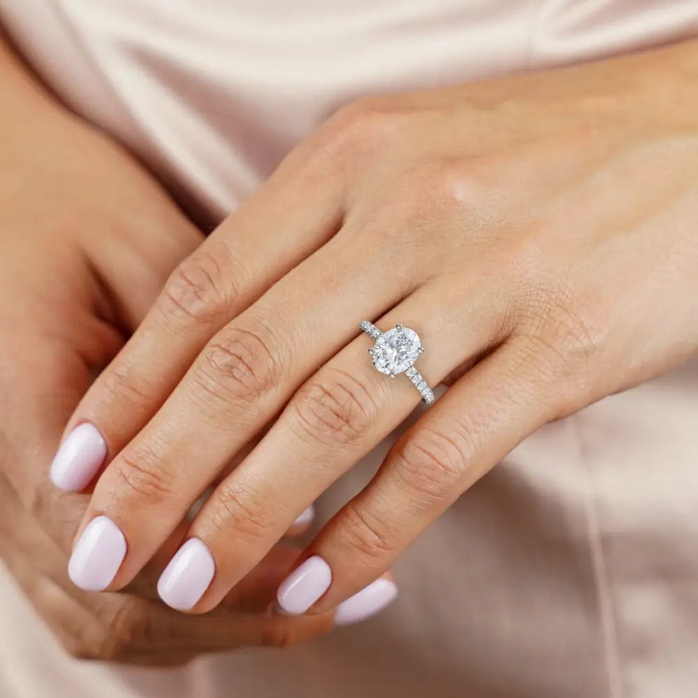 Lysandra Oval-Cut Pavé Moissanite Halo Ring 2