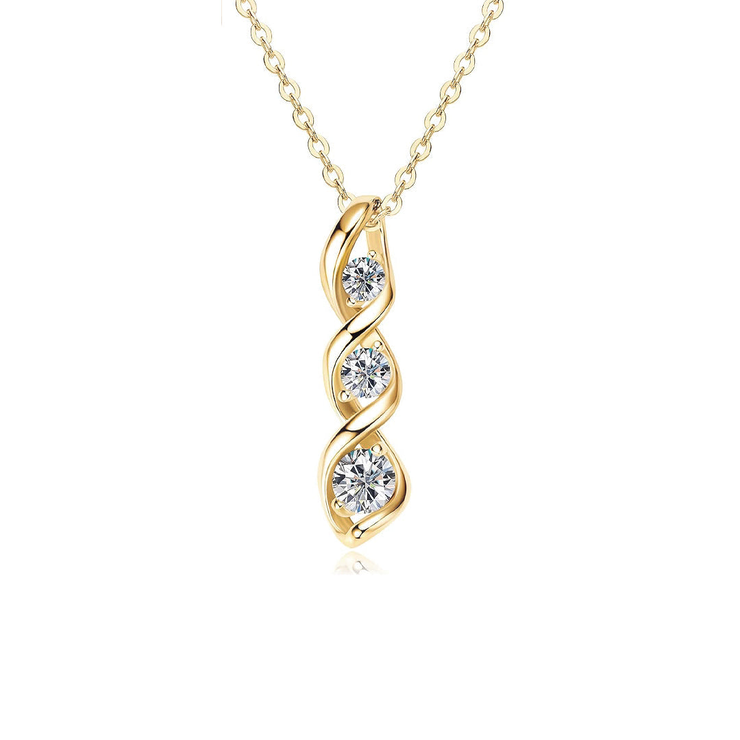 Marissa 3-Stone Moissanite Necklace 3
