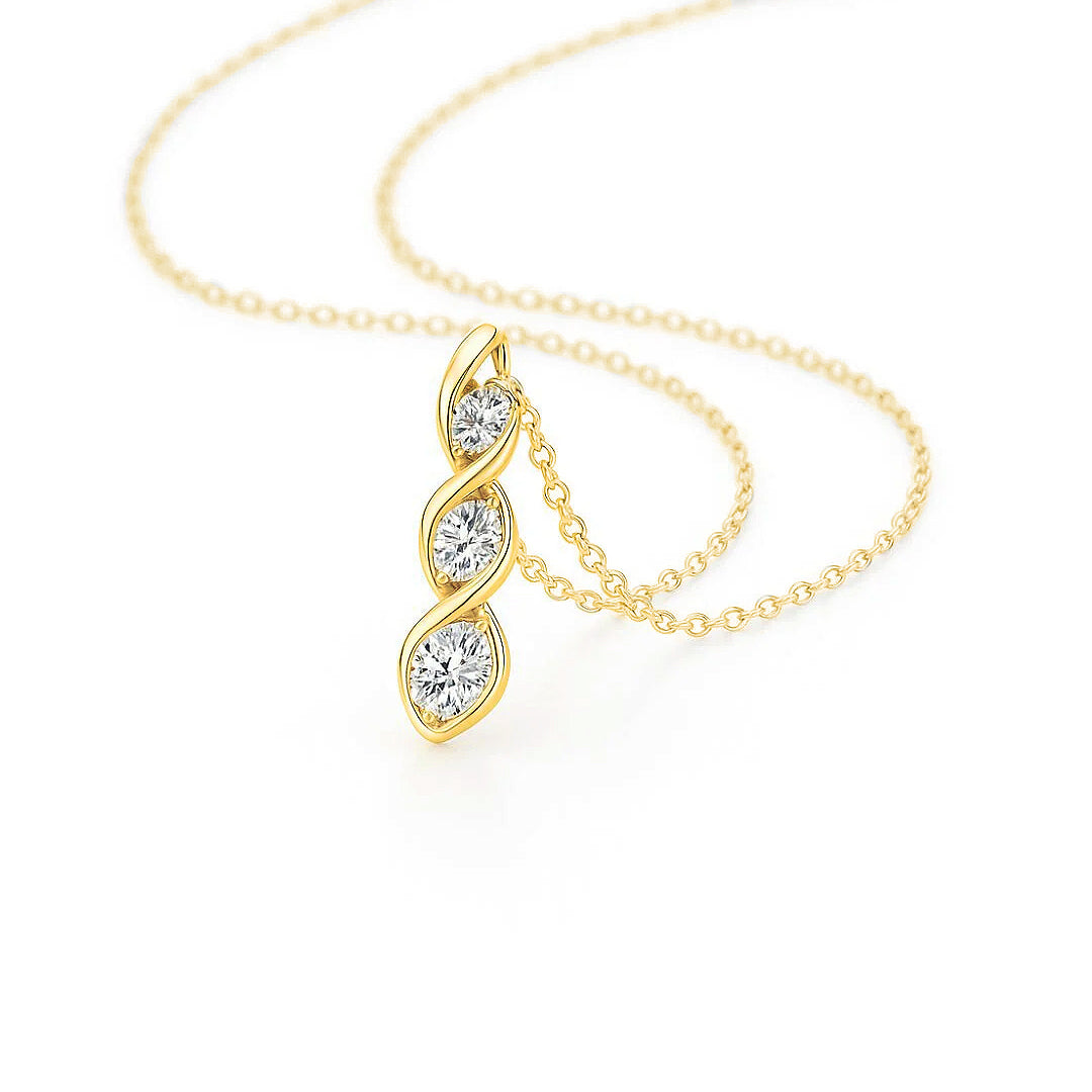 Marissa 3-Stone Moissanite Necklace 4