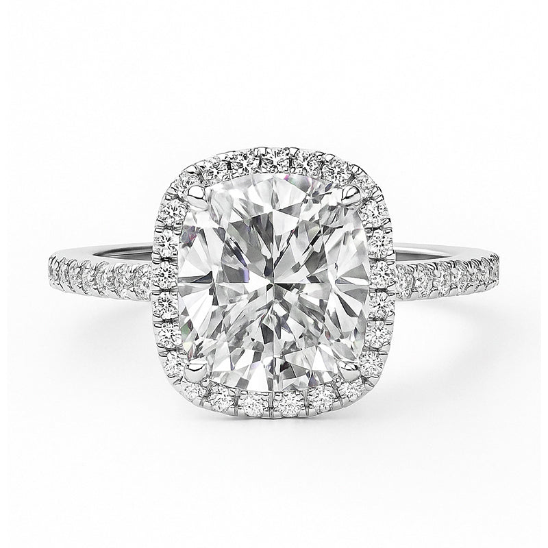 Monroe Cushion-Cut Moissanite Halo Ring 0
