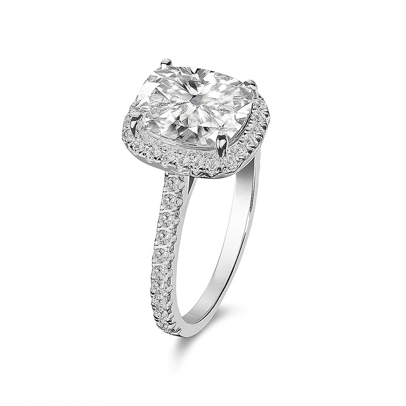 Monroe Cushion-Cut Moissanite Halo Ring 1