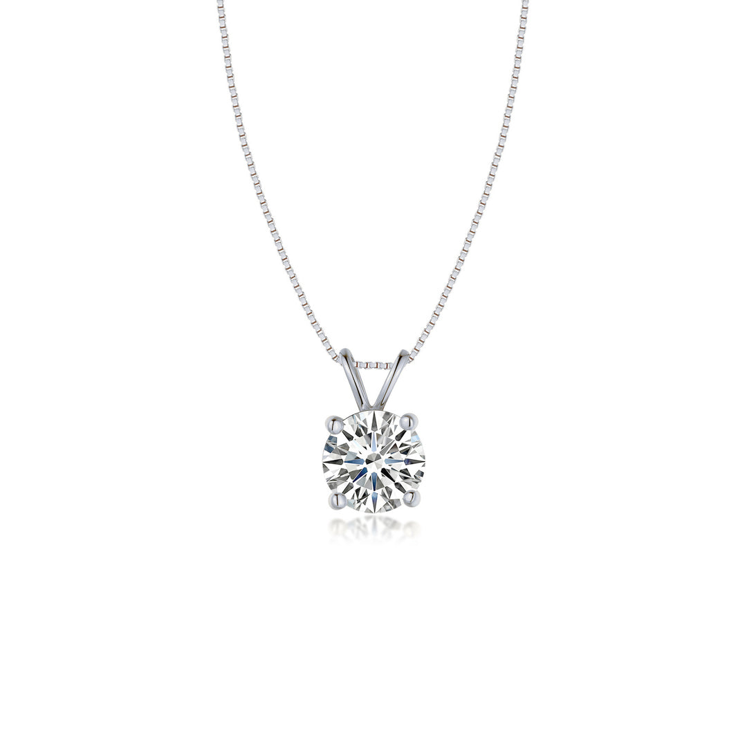 Mya Round-Cut Solitaire Moissanite Necklace 0