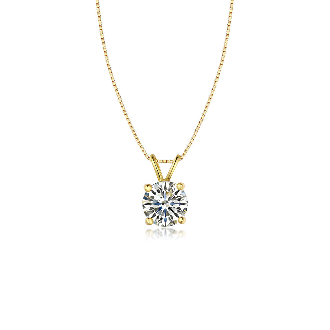 Mya Round-Cut Solitaire Moissanite Necklace 1