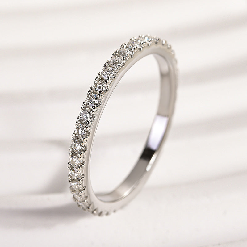 Rodiffy Moissanite 0.5 Ct Full Eternity Thin Wedding Band For Women 5
