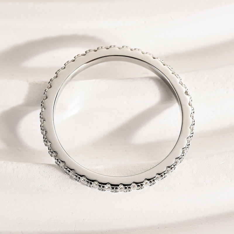 Rodiffy Moissanite 0.5 Ct Full Eternity Thin Wedding Band For Women 6