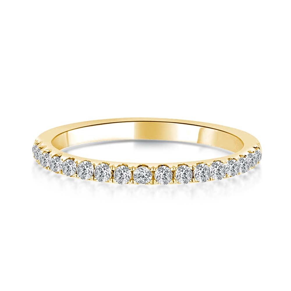 Rodiffy Moissanite 0.5 Ct Yellow Gold Full Eternity Thin Wedding Band For Women 1