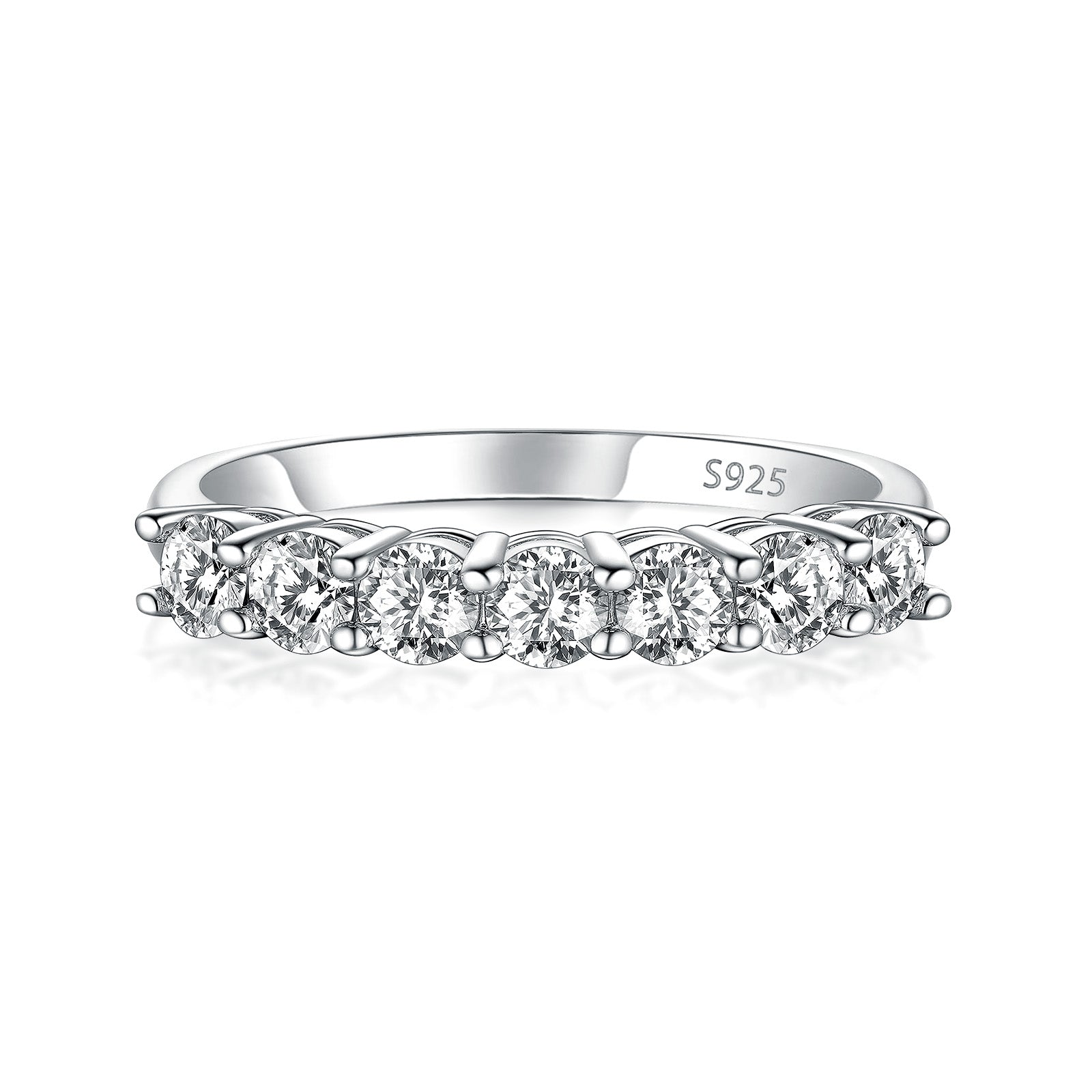 Rodiffy Moissanite 0.7Ct Round Cut White Gold Women's Wedding Band 1