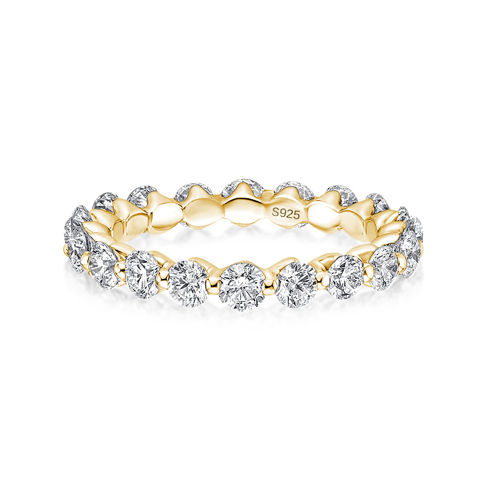 Rodiffy Moissanite 1.0Ct ~1.5 Ct Round Cut Yellow Gold Anniversary Ring 1