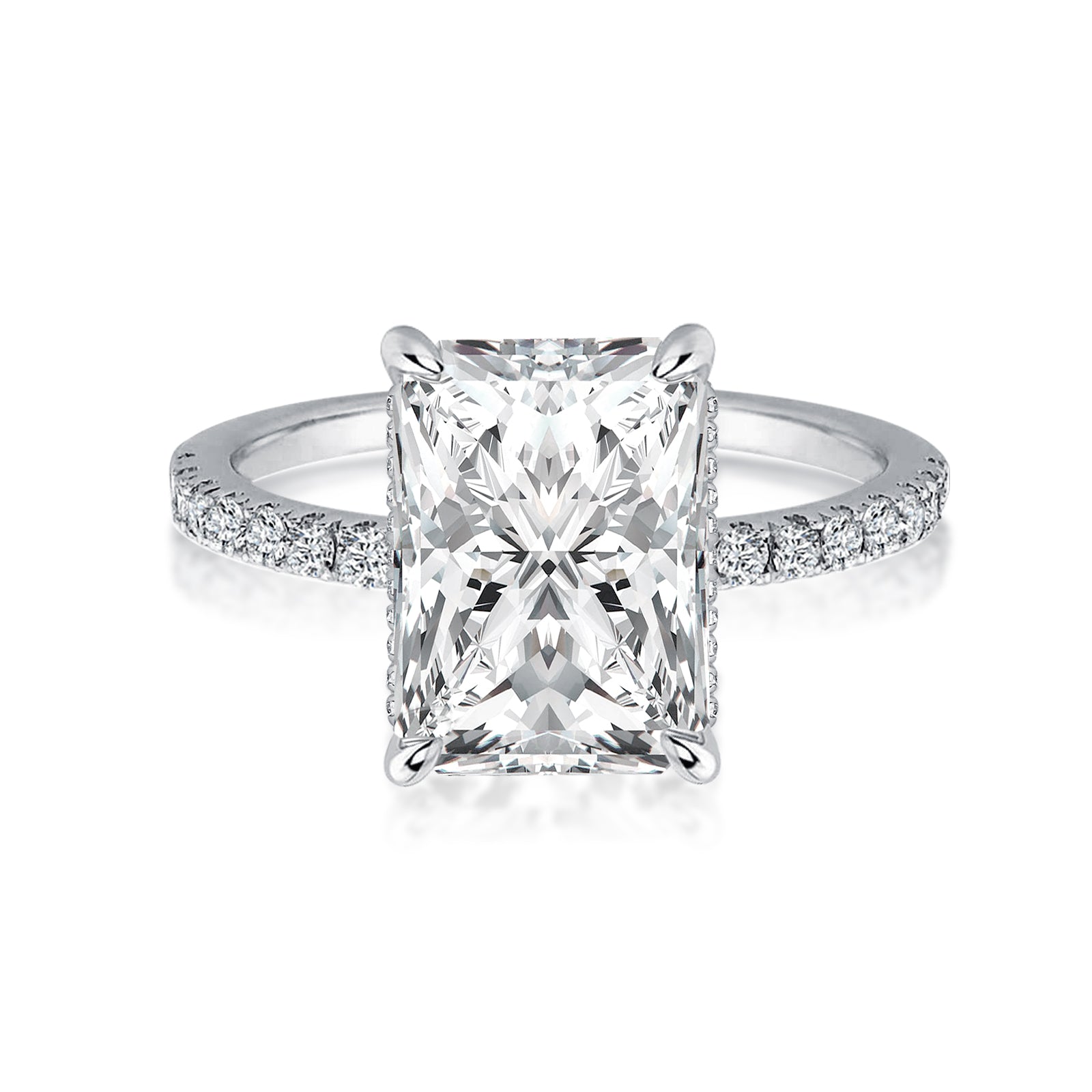 Rodiffy Moissanite 1.0 Ct~3.5 Ct Radiant Cut White Gold Engagement Ring For Women 1