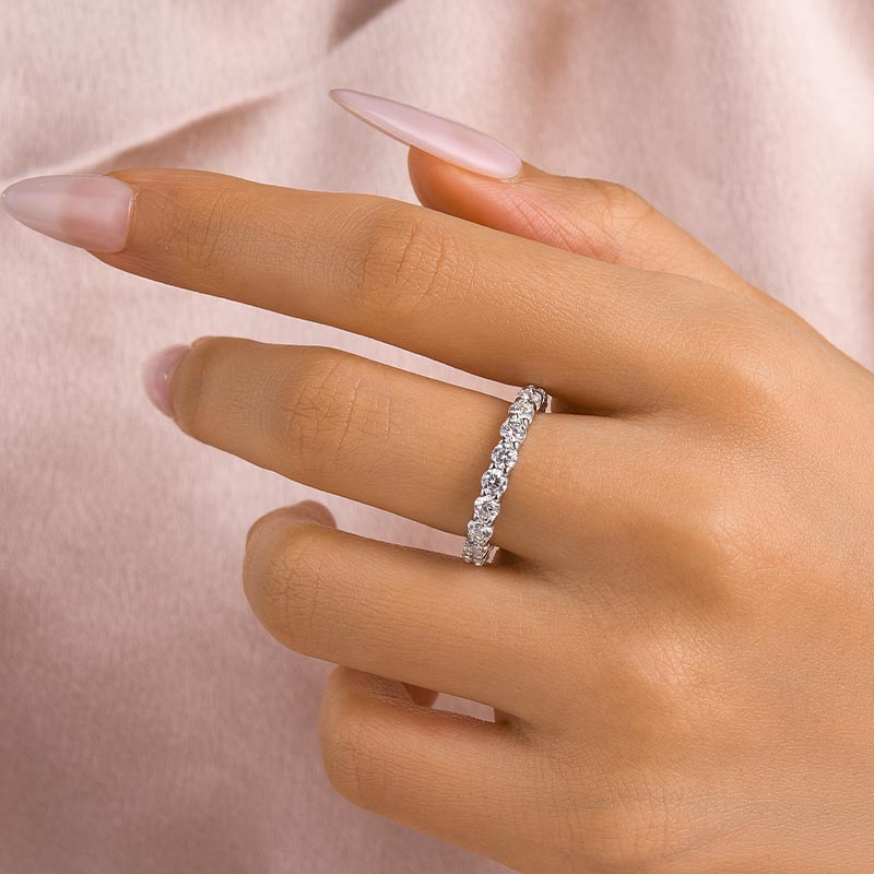 Rodiffy Moissanite 2.5 Ct Round Cut Women's Wedding Band 3