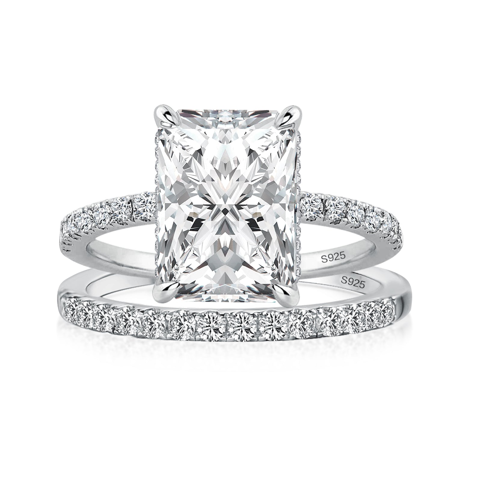 Rodiffy Moissanite 3.5 Ct Radiant Cut White Gold Wedding Ring For Women 1