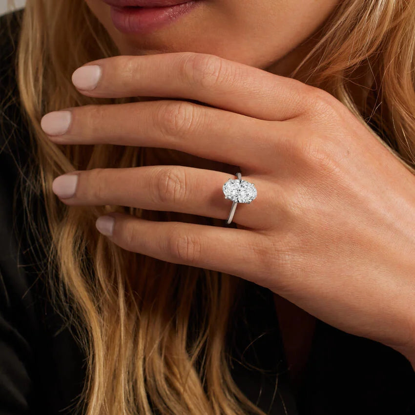 Vivara Oval-Cut Hidden Halo Moissanite Ring 2