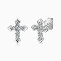 Abigail Cross Pointed Moissanite Stud Earrings 0