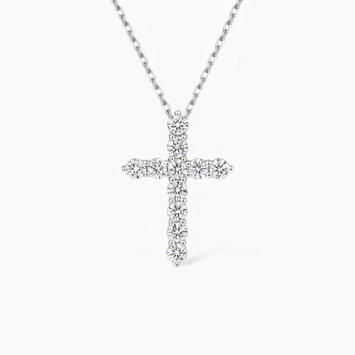 Abigail Delicate Cross Moissanite Necklace 0