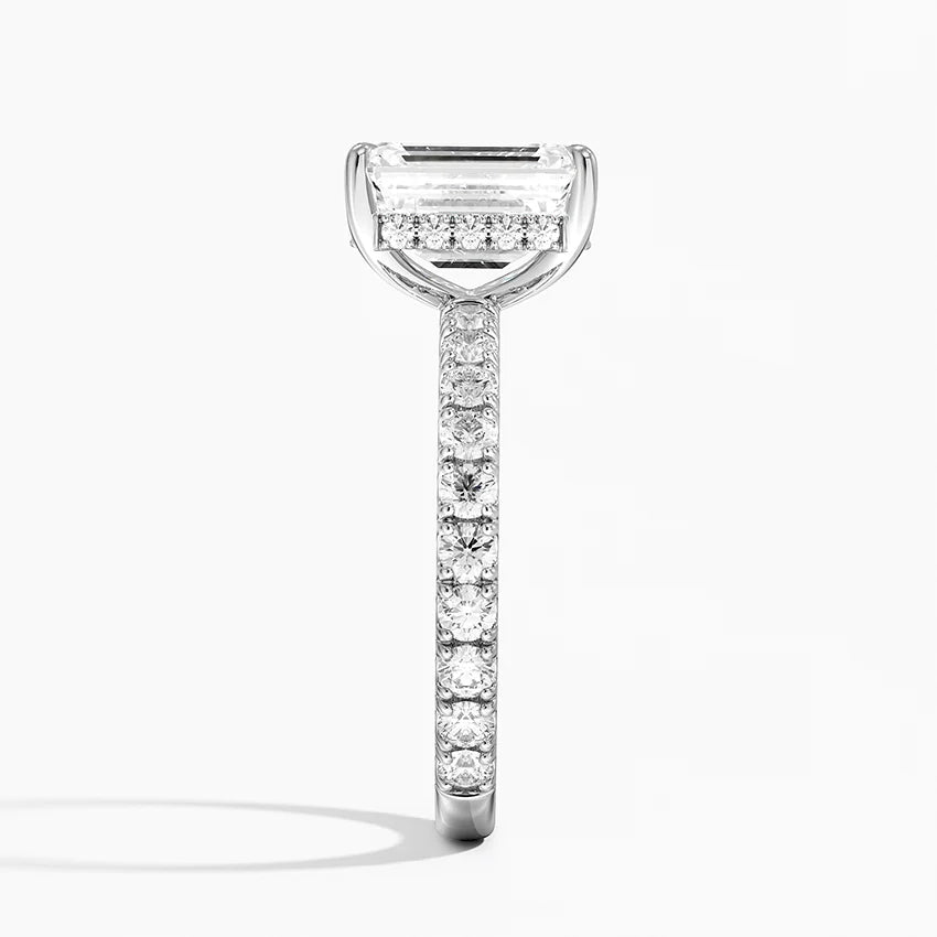 Ariston Emerald-Cut Moissanite Halo Ring 1