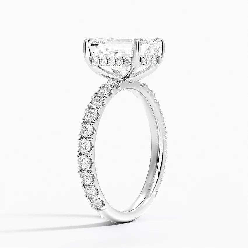 Ariston Emerald-Cut Moissanite Halo Ring 4