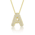 Bling Bubble Initial Letter Moissanite Necklace 0