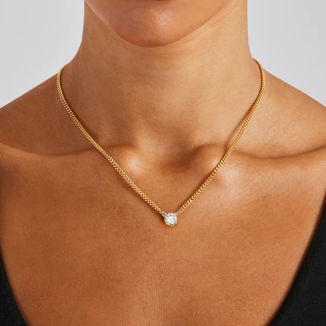 Catena Cuban Chain Round-Cut Moissanite Necklace 5