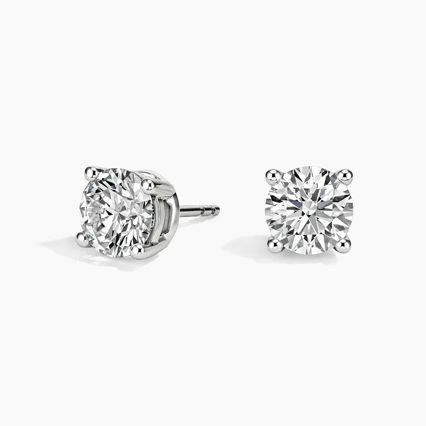 Celestia Moissanite Round-Cut Stud Earrings 0