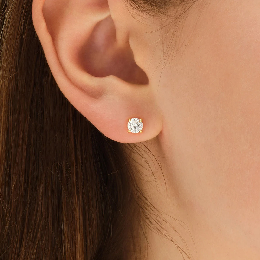 Celestia Moissanite Round-Cut Stud Earrings 1