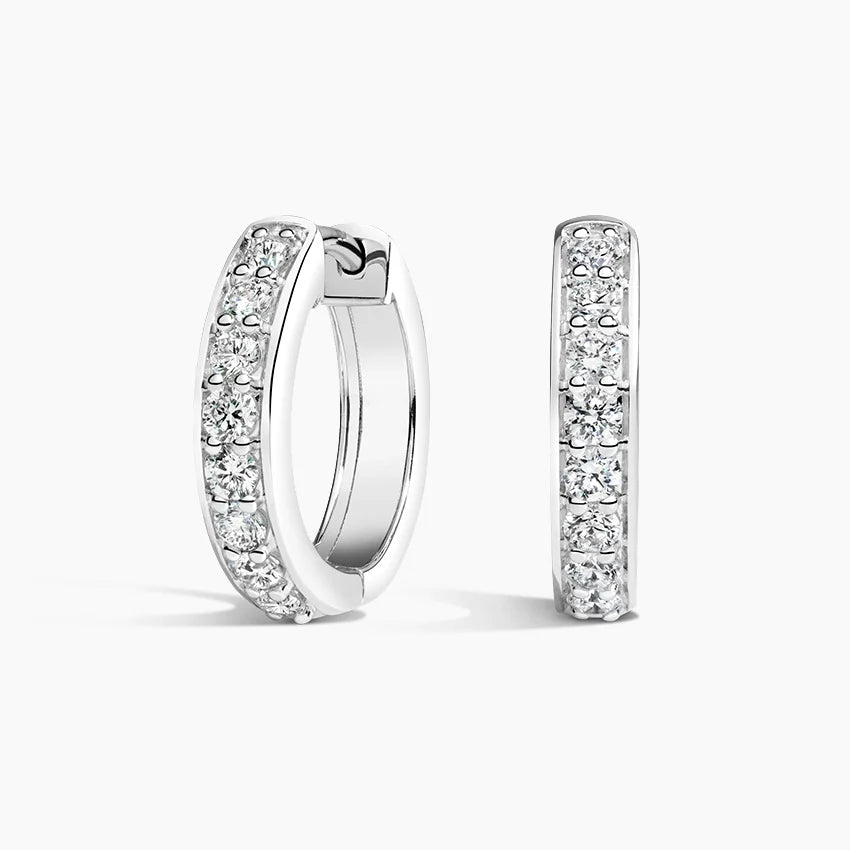 Channel-Set Hoop Moissanite Earrings 0