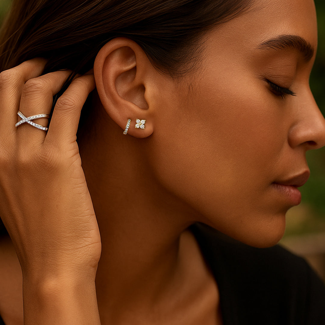 Channel-Set Hoop Moissanite Earrings 3