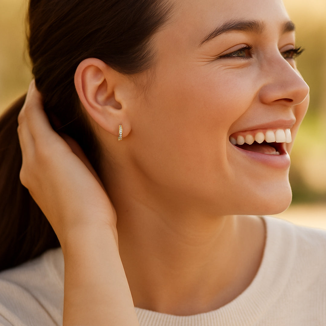 Channel-Set Hoop Moissanite Earrings 7