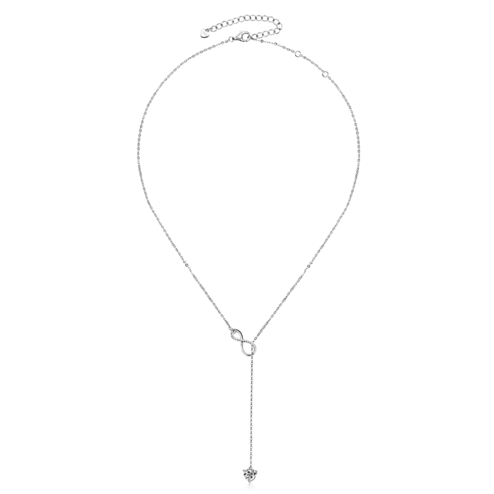 Infinity Round-Cut Moissanite Solitaire Necklace 5