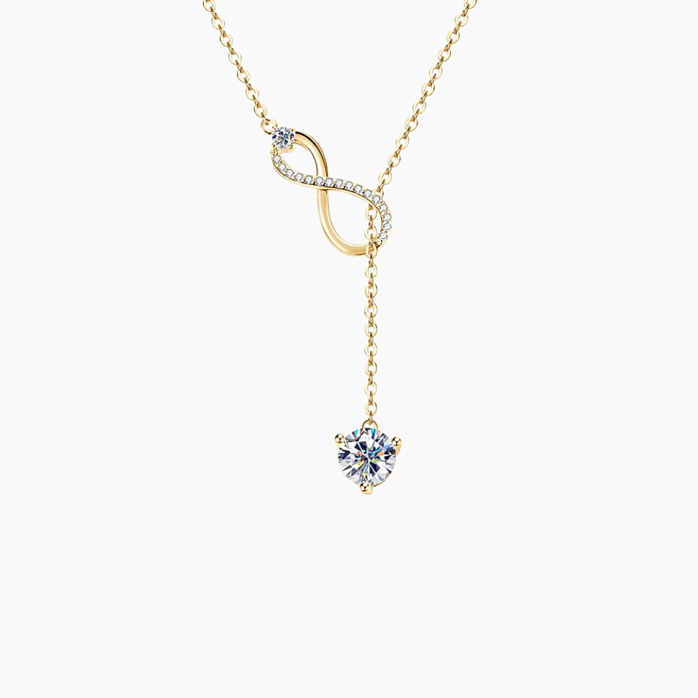Infinity Round-Cut Moissanite Solitaire Necklace 6
