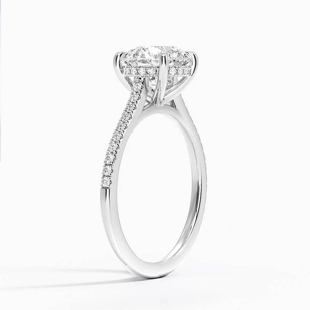 Lysandra Oval-Cut Pavé Moissanite Halo Ring 3