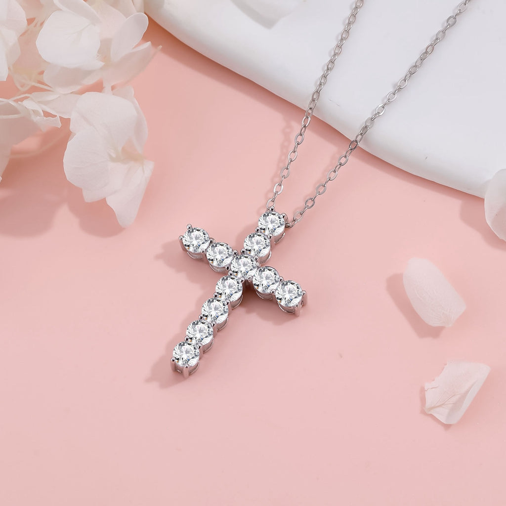 Abigail Delicate Cross Moissanite Necklace