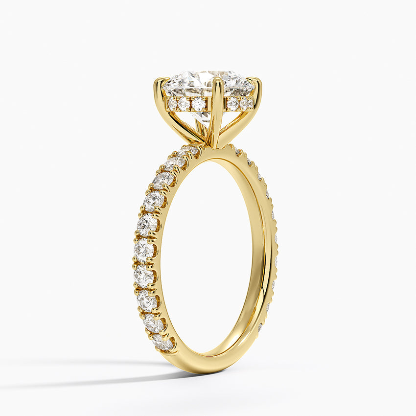 Ophelis Round-Cut Pavé Moissanite Ring 6