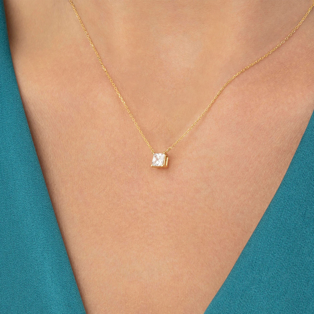 Valoria Princess-Cut Moissanite Pendant 7