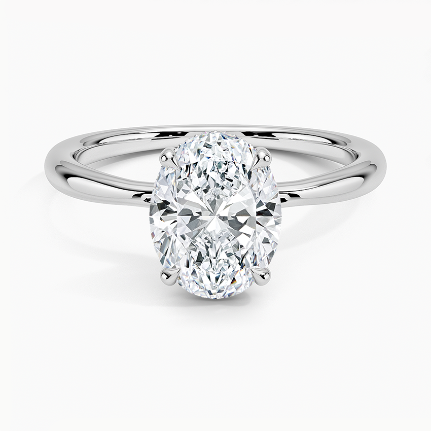 Vivara Oval-Cut Hidden Halo Moissanite Ring 0