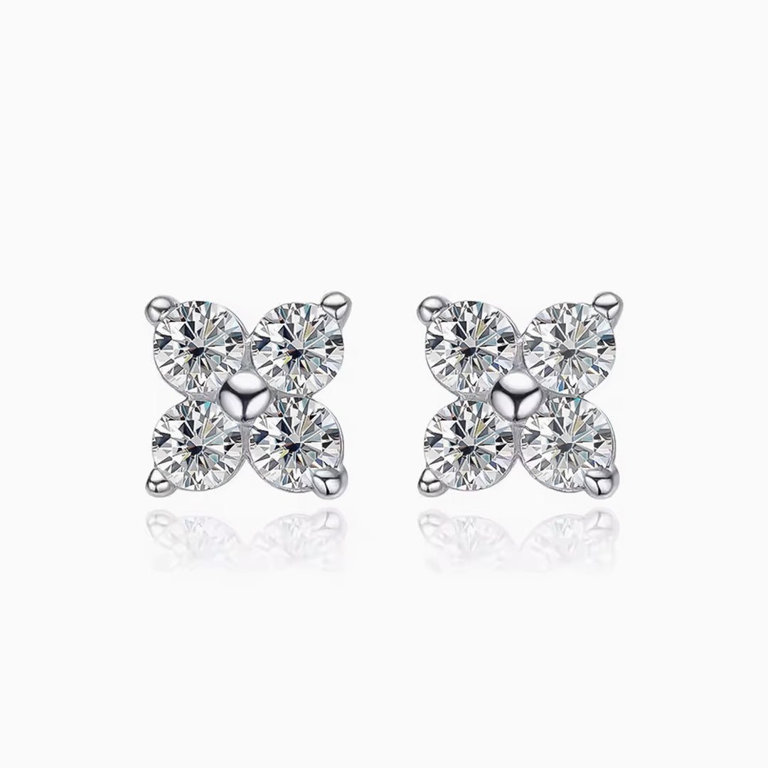 Yuna 4-Leaf Clover Moissanite Earrings 0
