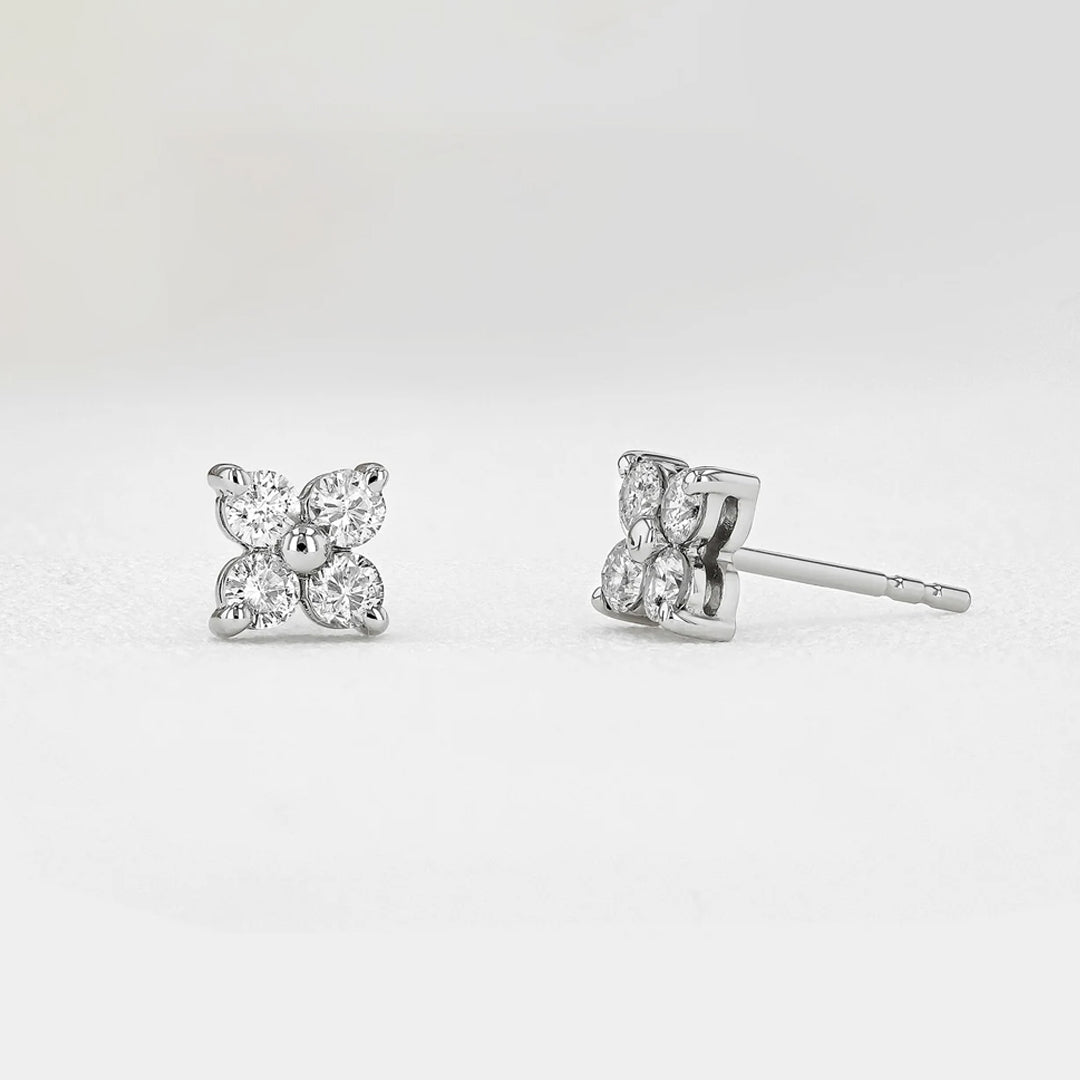 Yuna 4-Leaf Clover Moissanite Earrings 1