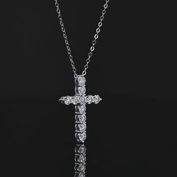 Abigail Delicate Cross Moissanite Necklace
