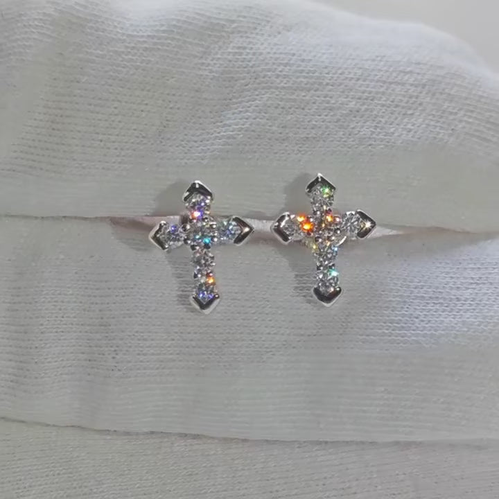 Abigail Cross Pointed Moissanite Earrings